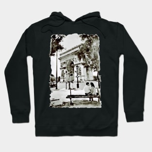 The Arc de Triomphe Paris Black and White Hoodie